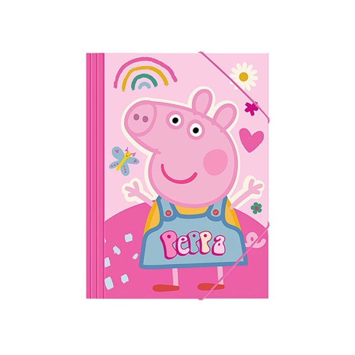 Peppa Ντοσιέ Χάρτινο Λάστιχο Peppa Pig 25x35cm Ροζ 