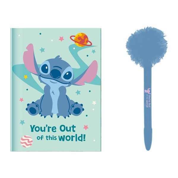 Lilo & Stitch Ημερολόγιο Με Κλειδαριά 12x18cm Και Στυλό Πομ Πομ 60 Φύλλων