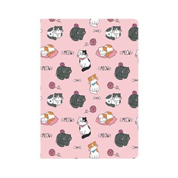 Tesoro Σημειωματάριο Ραφτό 15x21cm 50Φύλλα Γάτες 