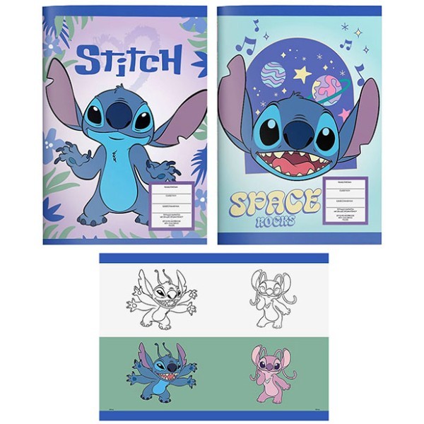 Stitch Τετράδιο Καρφίτσα 40φ Lilo & Stitch 25χ17cm Μωβ