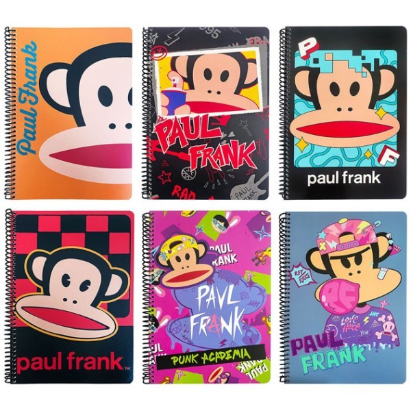 Paul Τετράδιο Σπιράλ 70 Φύλλων 2 Θεμάτων Paul Frank Μαύρο Graffiti 25x17cm