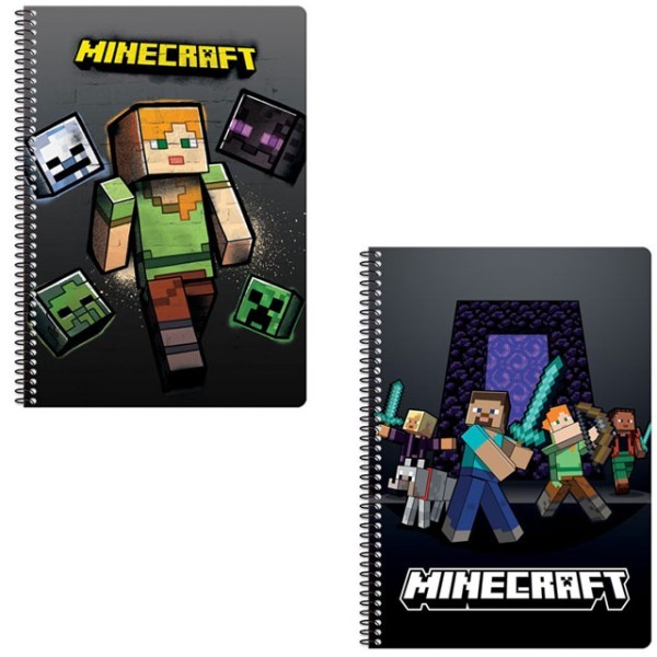 Minecraft Τετράδιο Σπιράλ 2 Θεμάτων 17x25cm Alex Street