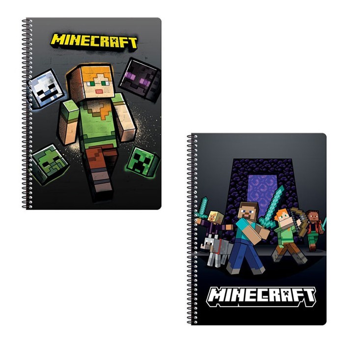 Minecraft Τετράδιο Σπιράλ 2 Θεμάτων 17x25cm 