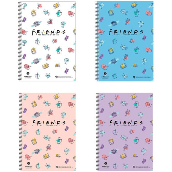 Friends Τετράδιο Σπιράλ Β5 Φύλλων 17x25cm Λευκό