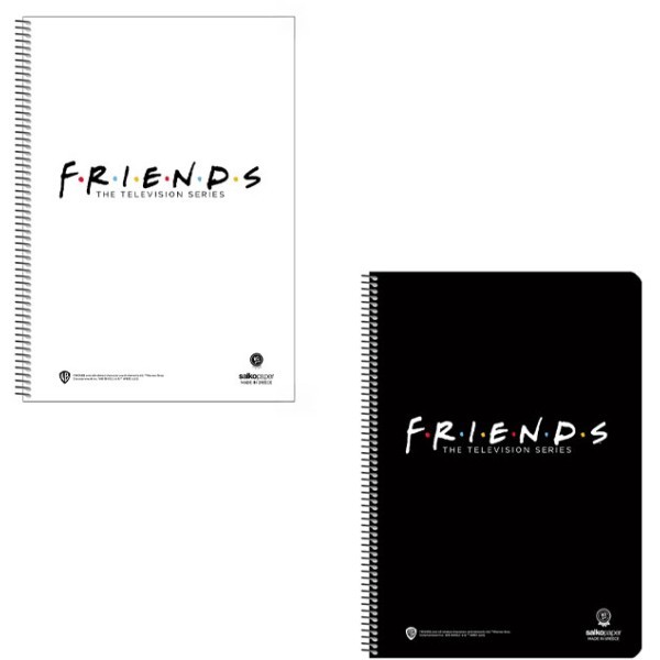 Friends Τετράδιο Σπιράλ V1. A4 2Θεμάτων 21x29cm Μαύρο