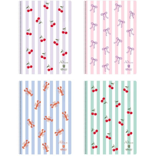 Lines Τετράδιο Σπιράλ Β5 2 Θεμάτων 60 Φύλλων 17x25cm Cherry