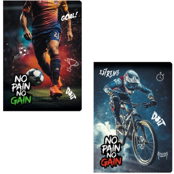 No Pain No Gain Τετράδιο Καρφίτσα 40 Φύλλων 25x17cm Extreme