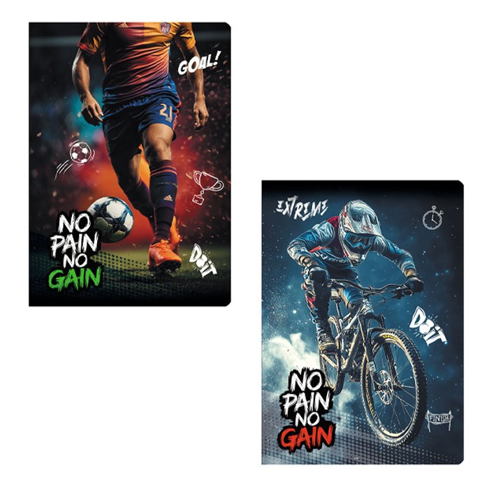 No Pain No Gain Τετράδιο Καρφίτσα 40 Φύλλων 25x17cm