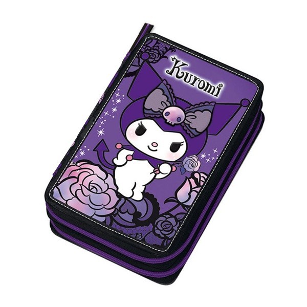 Purple Laces Κασετίνα Διπλή Γεμάτη Kuromi 20x5x13cm