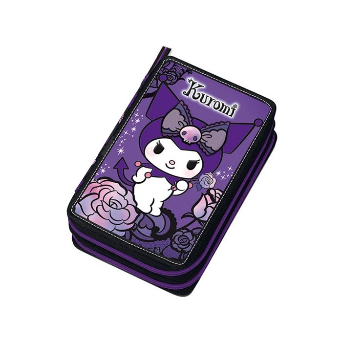 Purple Laces Κασετίνα Διπλή Γεμάτη Kuromi 20x5x13cm