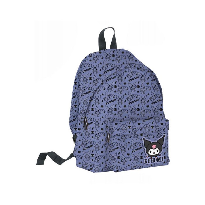 Kuromi Lila Pattern Σχολικό Στρογγυλό Σακίδιο Λιλά 30x15x40cm