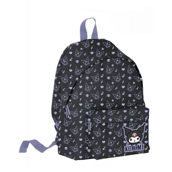 Pattern Σχολικό Στρογγυλό Σακίδιο Kuromi Μαύρο 30x15x40cm