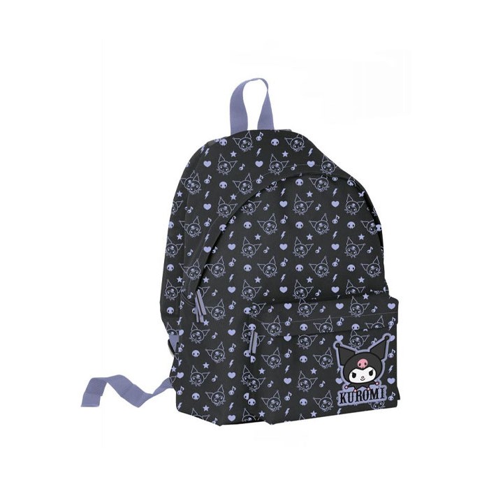 Kuromi Pattern Σχολικό Στρογγυλό Σακίδιο Μαύρο 30x15x40cm