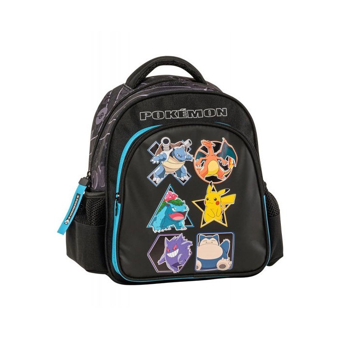 Pokem Παιδικό Σακίδιο Νηπιαγωγείου Μαύρο με φιγούρες Pokemon 24x11x30cm