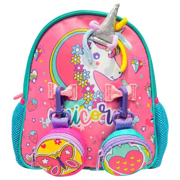 Pink Unicorn Vest Σετ Σχολική Τσάντα Νηπίου Με 2 Πορτοφολάκια 25x9,5x24cm
