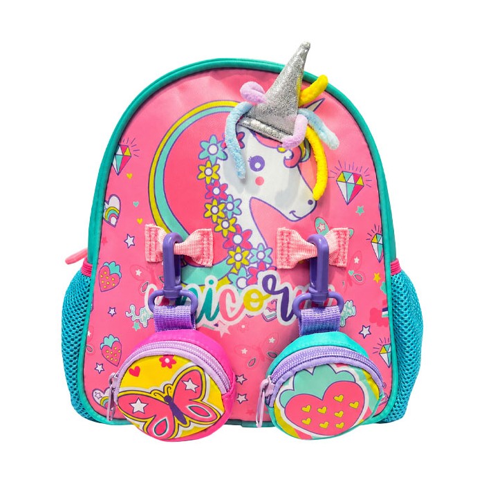 Pink Unicorn Vest Σετ Σχολική Τσάντα Νηπίου Με 2 Πορτοφολάκια 25x9,5x24cm
