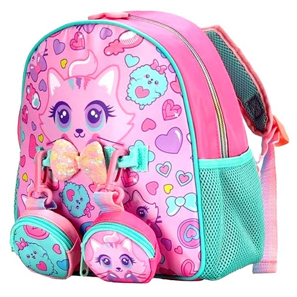 Pink Cat Vest Σετ Σχολική Τσάντα Νηπίου Με 2 Πορτοφολάκια 25x9,5x24cm