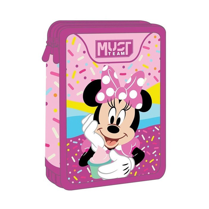 Minnie Κασετίνα Διπλή Γεμάτη 15x5x21cm Pink