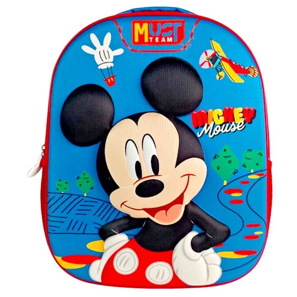 Mickey Τσάντα Πλάτης Νηπιαγωγείου26x10x32cm  Must Team 3D EVA Plane