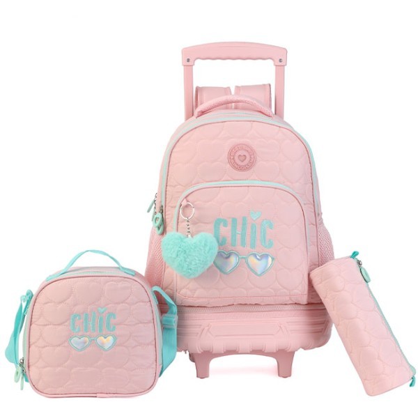 KingDisen Chic Σετ Σχολική Τσάντα 33x20x43cm Τσαντάκι Φαγητού 24x9x18cm & Κασετίνα 23x6x9cm