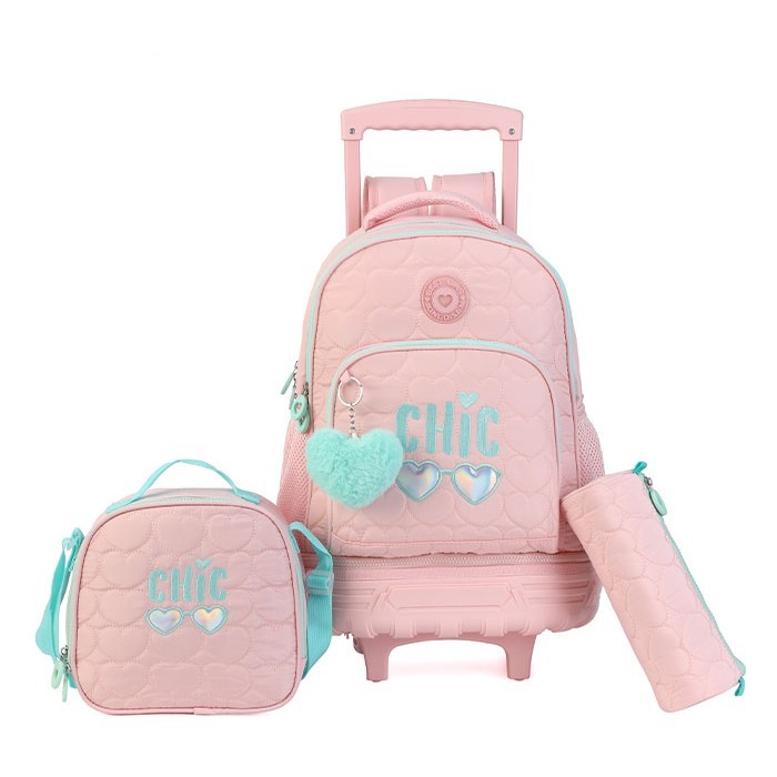 KingDisen Chic Σετ Σχολική Τσάντα 33x20x43cm Τσαντάκι Φαγητού 24x9x18cm & Κασετίνα 23x6x9cm