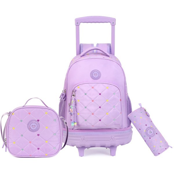 KingDizen Purple Σετ Σχολική Τσάντα 33x15x44cm Τσαντάκι Φαγητού 
22x8x21cm & Κασετίνα 
22x7cm