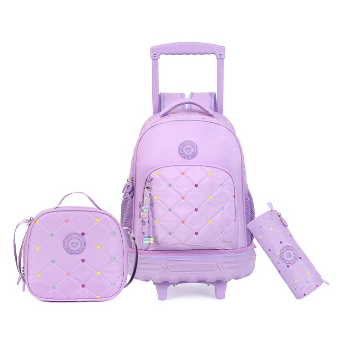 KingDizen Purple Σετ Σχολική Τσάντα 33x15x44cm Τσαντάκι Φαγητού 
22x8x21cm & Κασετίνα 
22x7cm