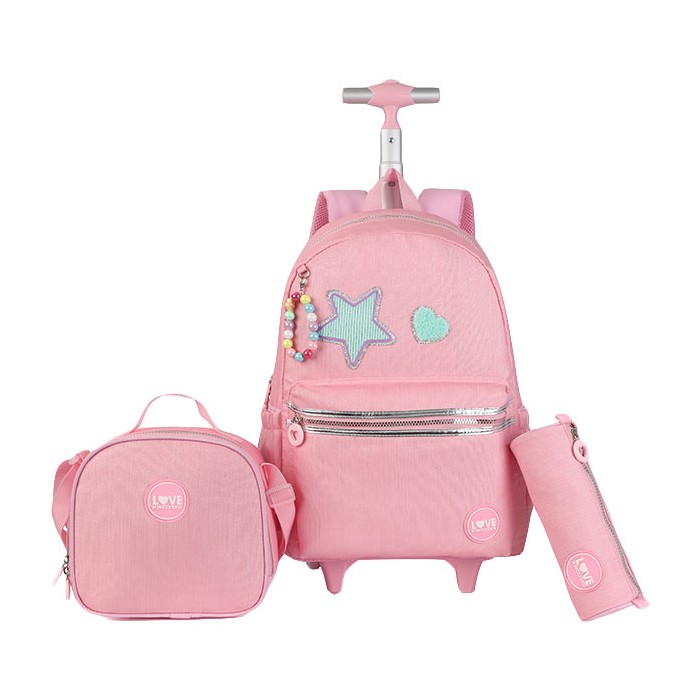 KingDizen Love Stars Σετ Σχολική Τσάντα 33x15x44cm Τσαντάκι Φαγητού 
22x8x21cm & Κασετίνα 
22x7cm