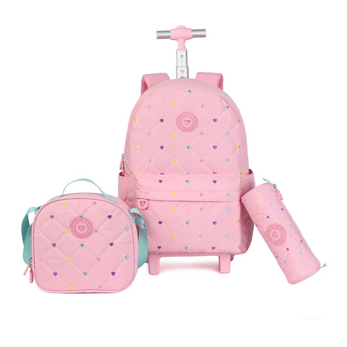 KingDizen Pink Σετ Σχολική Τσάντα 33x15x44cm Τσαντάκι Φαγητού 
22x8x21cm & Κασετίνα 
22x7cm