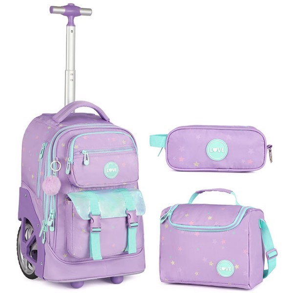 KingDisen Purple Love Σετ Σχολική Τσάντα 50x33x28cm Τσαντάκι Φαγητού
22x8x21cm & Κασετίνα
20x6x9cm
