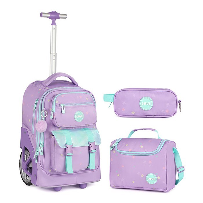KingDisen Purple Love Σετ Σχολική Τσάντα 50x33x28cm Τσαντάκι Φαγητού
22x8x21cm & Κασετίνα
20x6x9cm