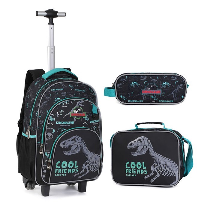 KingDisen Dinosaur Σετ Σχολική Τσάντα 32x14x45cm Τσαντάκι Φαγητού 24x9x18cm
& Κασετίνα 23x6x9cm