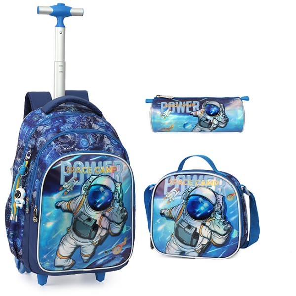 KingDisen Space Camp Σετ Σχολική Τσάντα 31x18x45cm Τσαντάκι Φαγητού 
22x8x21cm & Κασετίνα
20x6x9cm