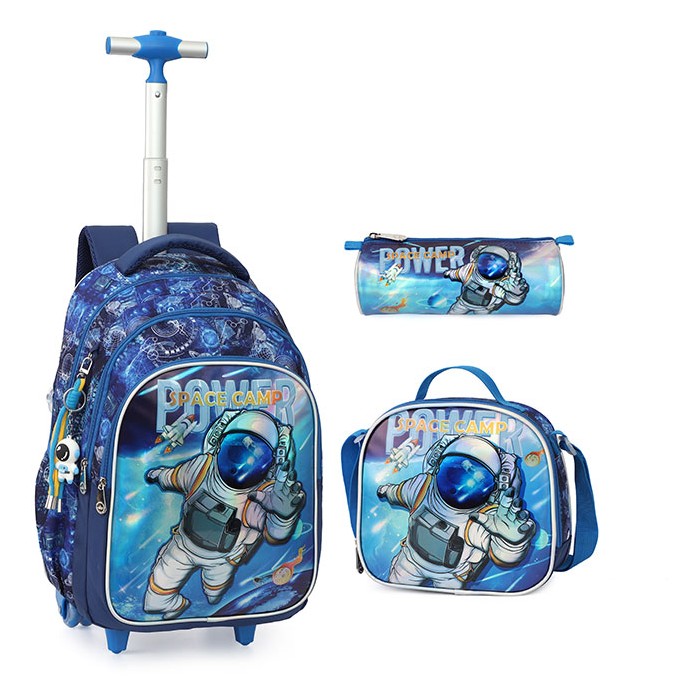 KingDisen Space Camp Σετ Σχολική Τσάντα 31x18x45cm Τσαντάκι Φαγητού 
22x8x21cm & Κασετίνα
20x6x9cm