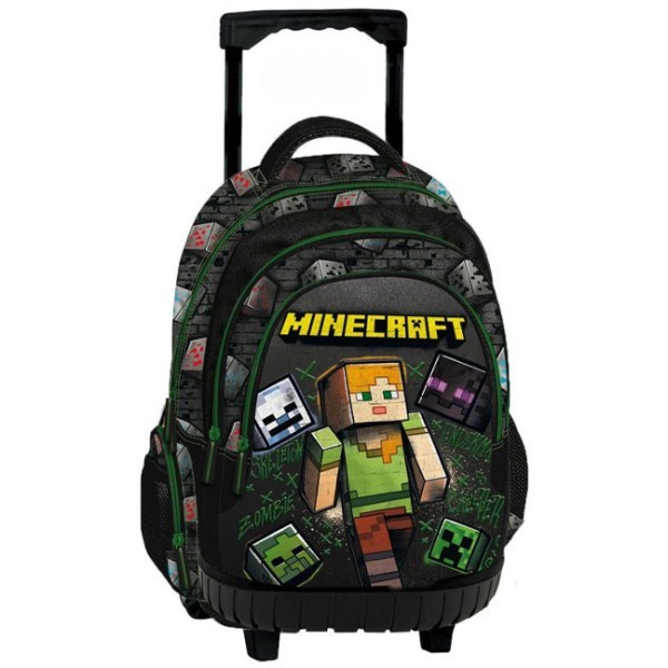 Minecraft Street Trolley Σχολική Τσάντα Δημοτικού 30x14x44cm