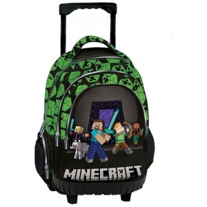 Minecraft Squad Trolley Σχολική Τσάντα Δημοτικού 30x14x44cm