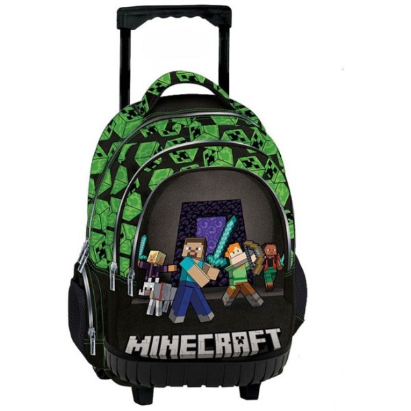 Minecraft Squad Trolley Σχολική Τσάντα Δημοτικού 30x14x44cm