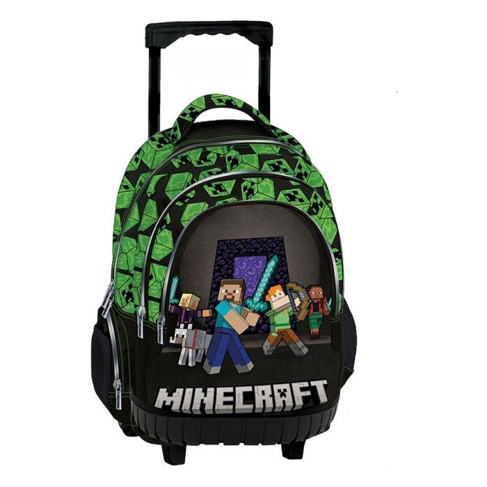 Minecraft Squad Trolley Σχολική Τσάντα Δημοτικού 30x14x44cm