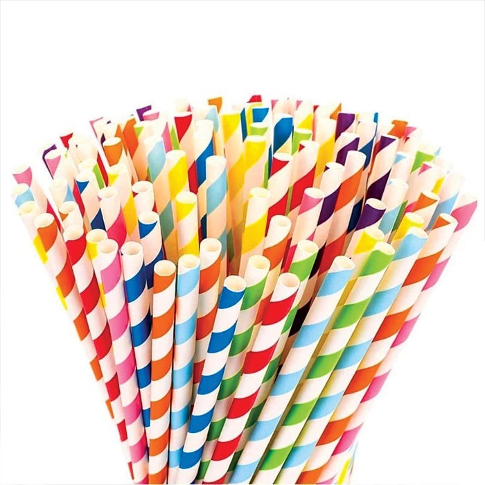 Riga Καλαμάκια Χάρτινα Ριγέ 10τεμ 20cm