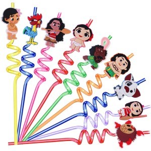 Aloha Παιδικά Πλαστικά Καλαμάκια Βαϊάνα 20cm