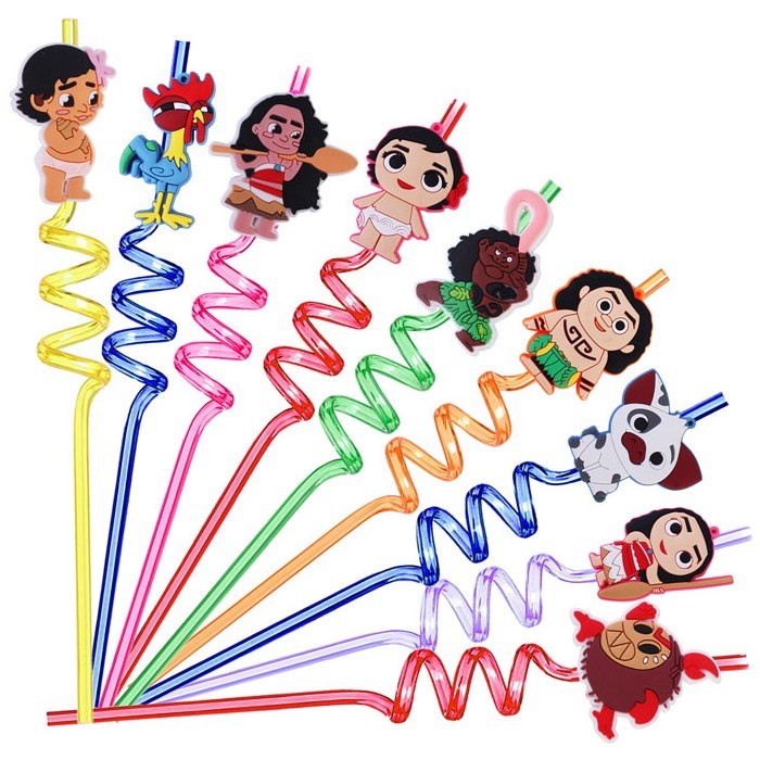 Aloha Παιδικά Πλαστικά Καλαμάκια Βαϊάνα 20cm