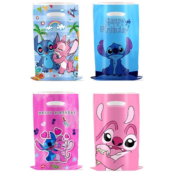 Stitch Σακουλάκια Για Δωράκια Πάρτι Pink With Angel Σετ 10 Τεμαχίων