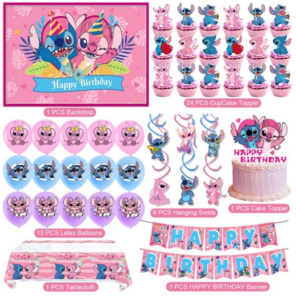 Stitch Party Σετ Πάρτι Γενεθλίων 104 Τεμάχια