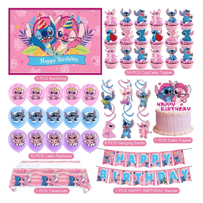 Stitch Party Σετ Πάρτι Γενεθλίων 104 Τεμάχια