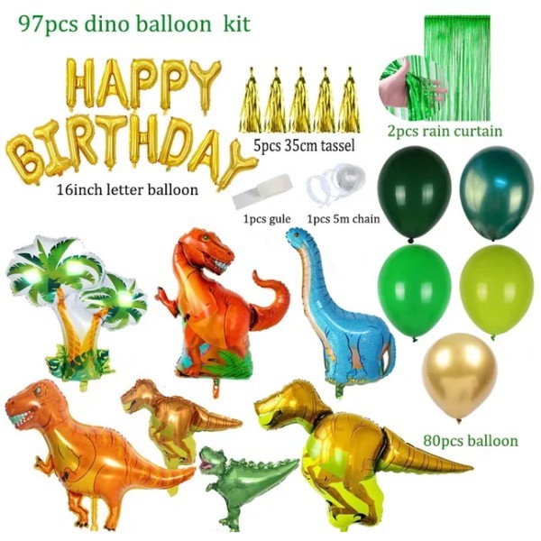 Birthday Dragons Σετ Μπαλόνια 118 Τεμαχίων