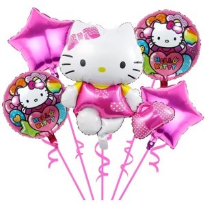 Hello Birthday Kiti Διακοσμητικά Μπαλόνια Για Πάρτι Σετ 5 Τεμαχίων