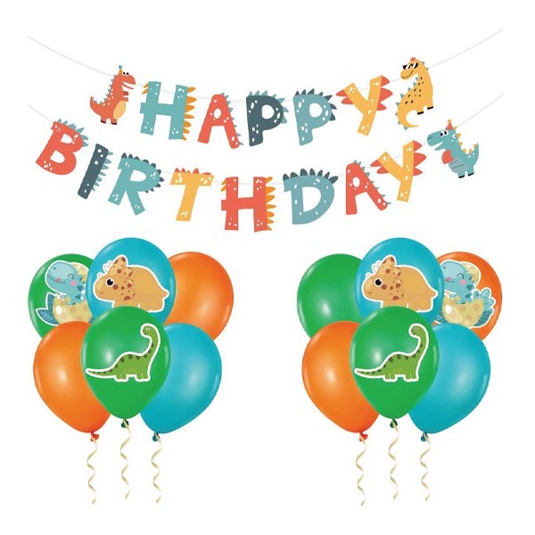 Dino Birthday Σετ Μπαλόνια Γενεθλίων Δεινόσαυροι 21 Τεμ