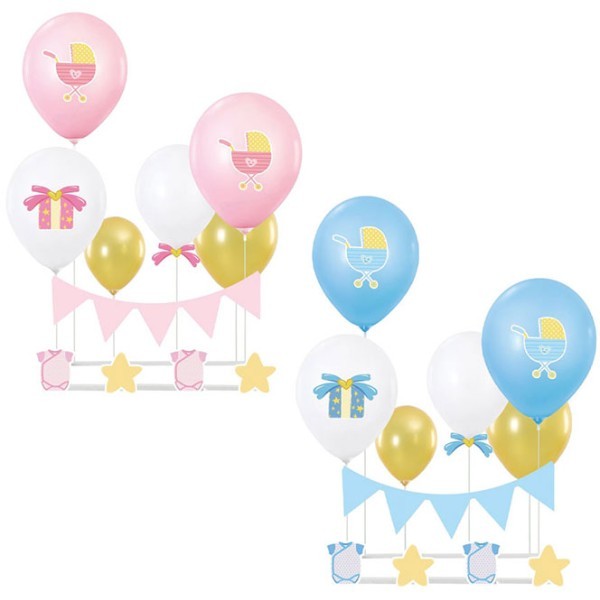 Welcome Baby Σετ Μπαλόνια Γέννησης 17 Τεμ Ροζ