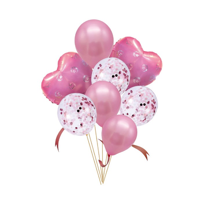 Pink Love Σετ Μπαλόνια Καρδιές 8 Τεμ