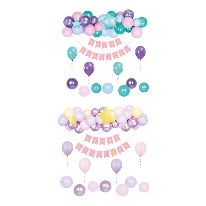 Happy Birthday Σετ Μπαλόνια Party Γιρλάντα 45 Τεμ